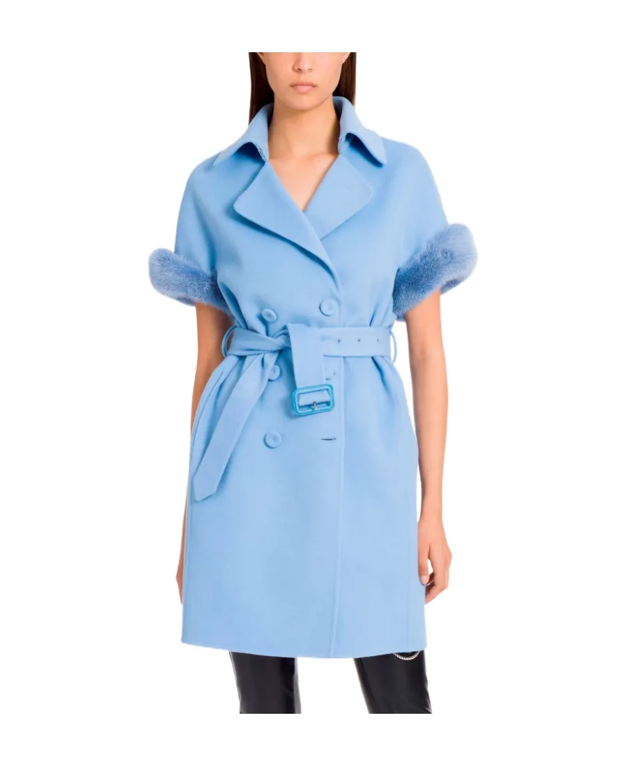 Double-Breasted Short-Sleeved Coat