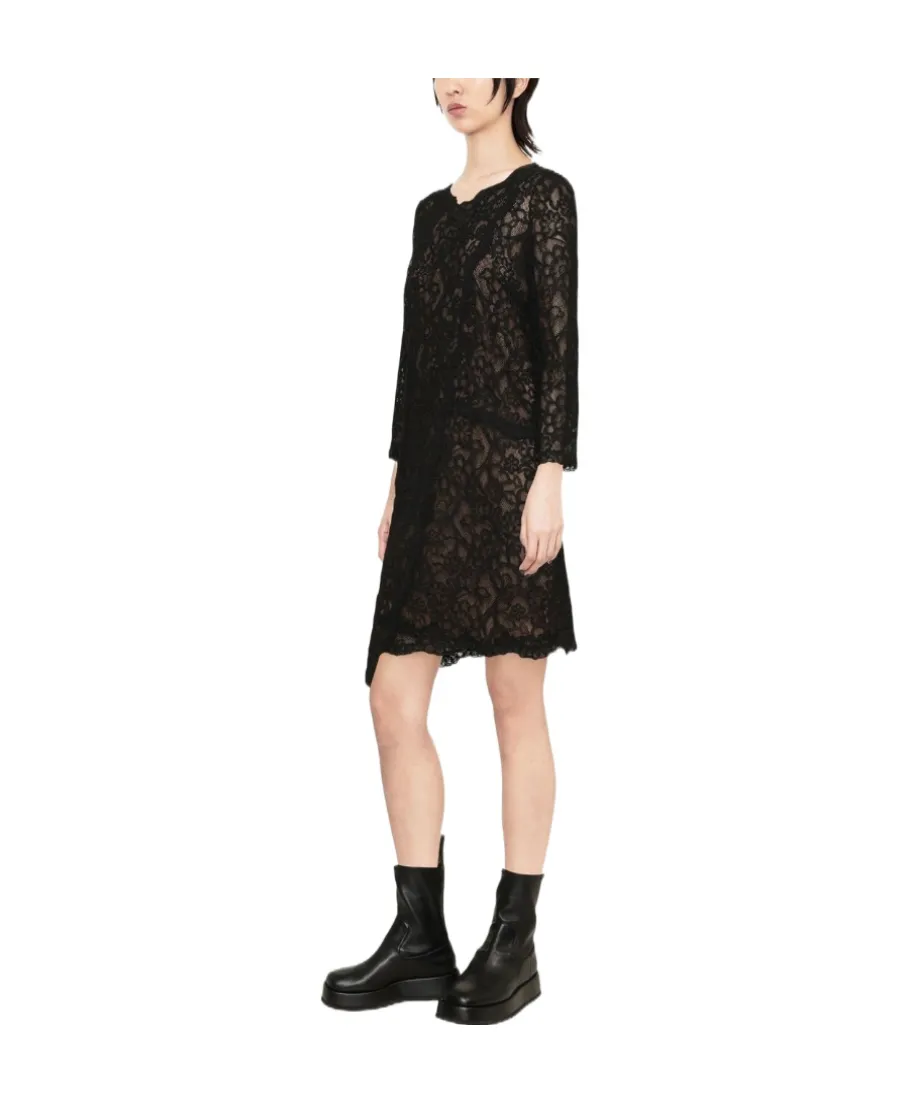 Asymmetric Floral Lace Dress