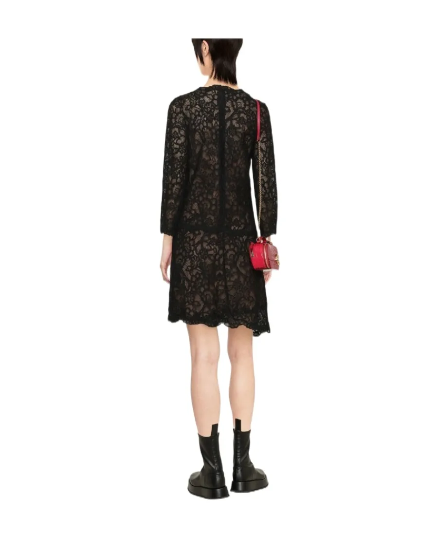 Asymmetric Floral Lace Dress