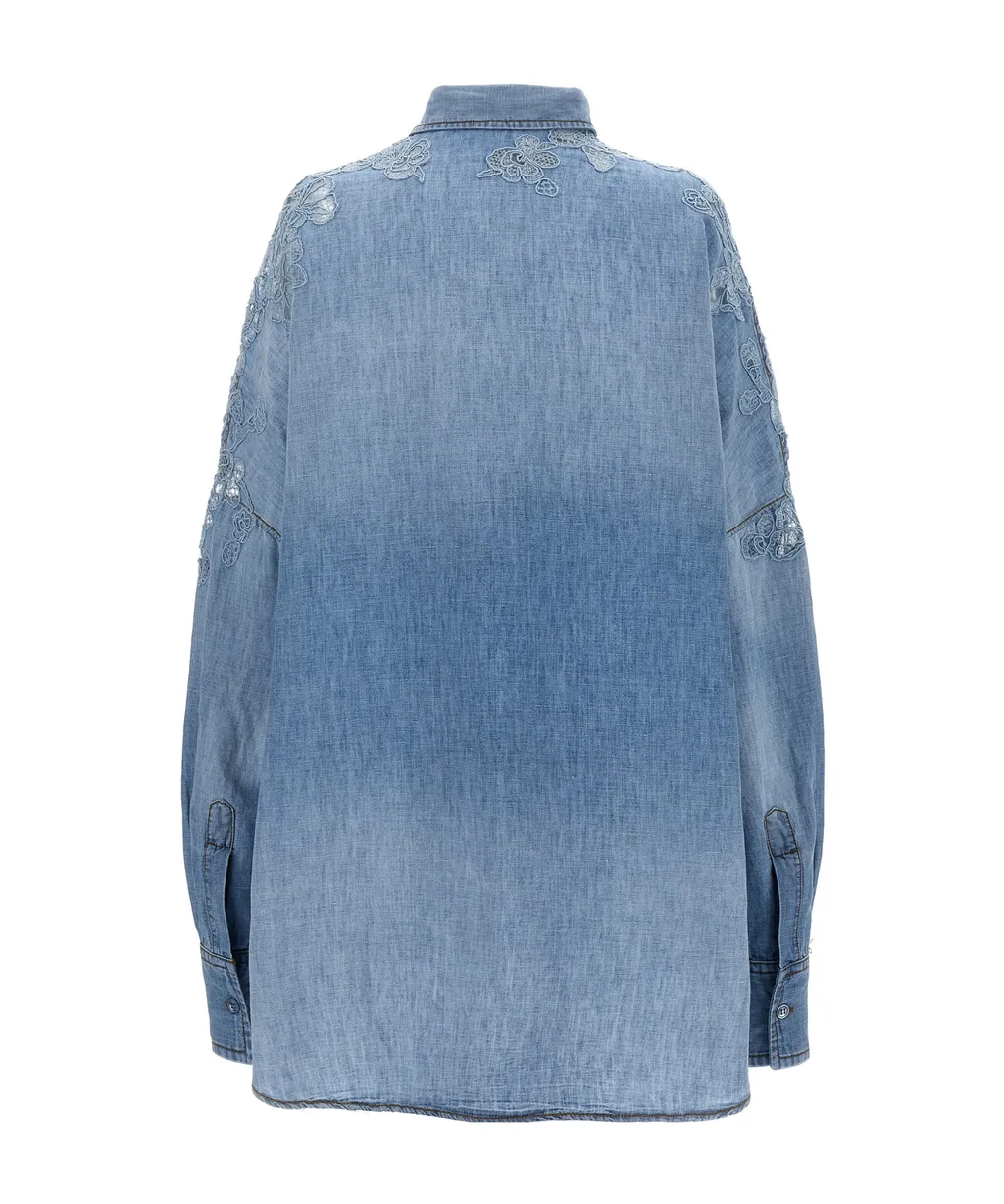 Long-Sleeved Denim Shirt
