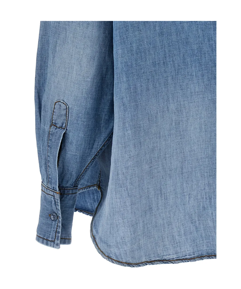 Long-Sleeved Denim Shirt