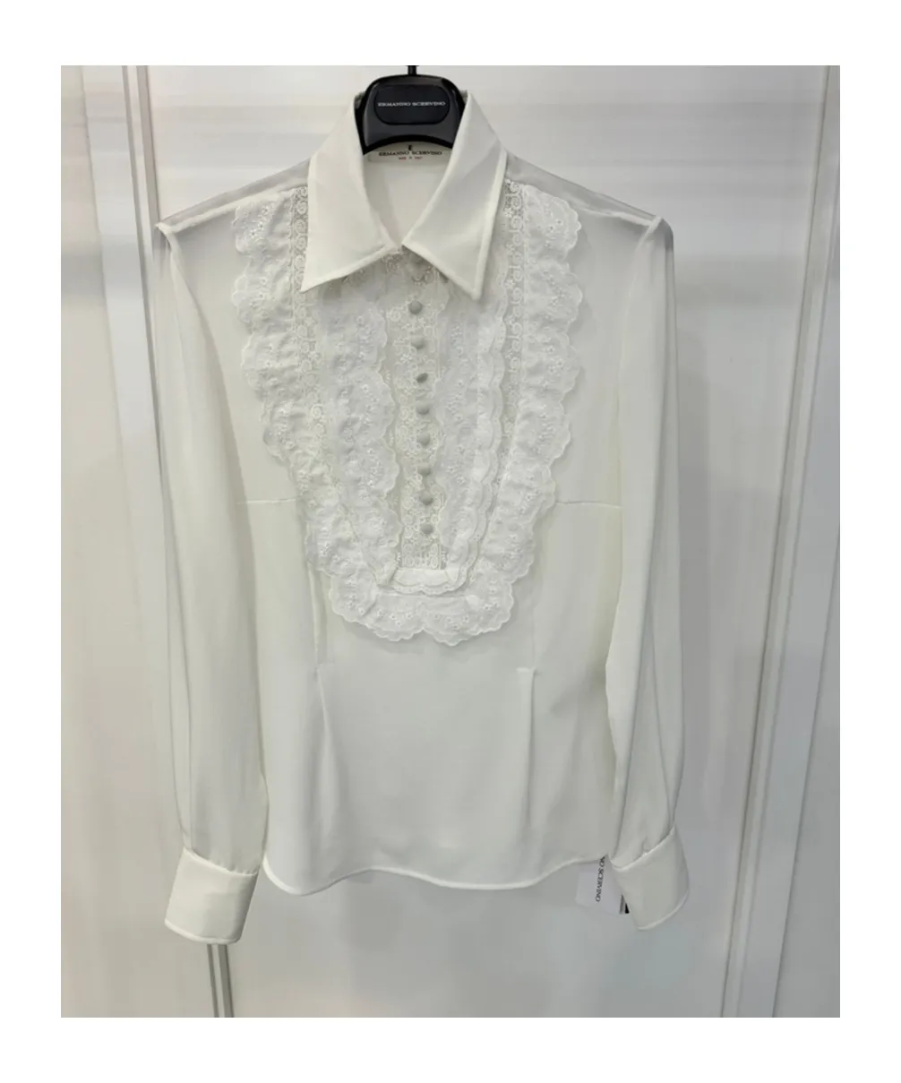 Long-Sleeved Lapel Blouse