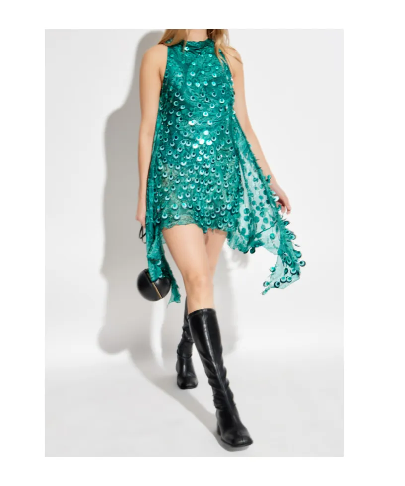 Sequin Embroidery Mini Dress