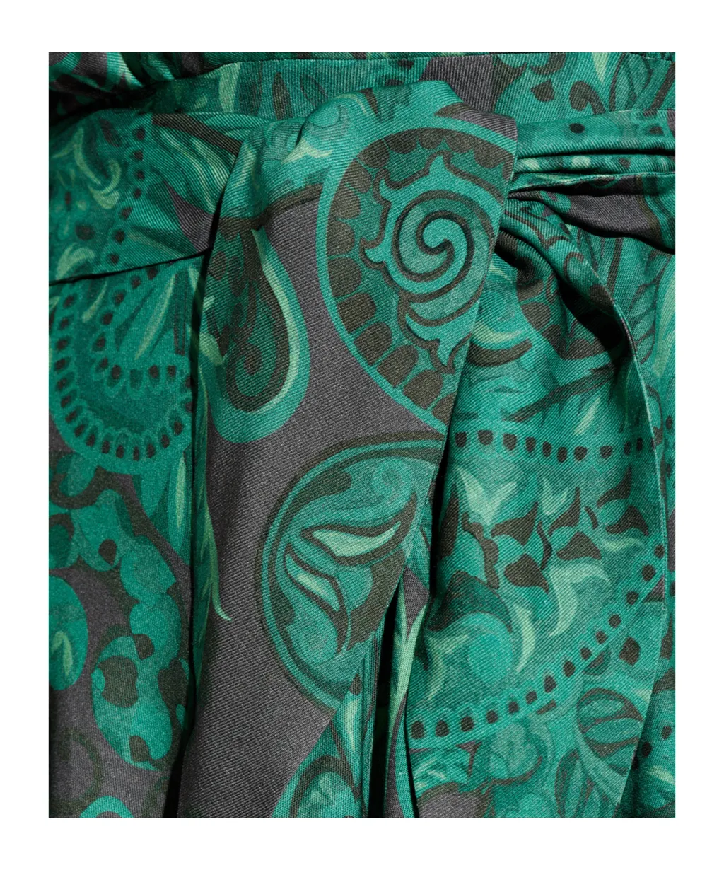 Belted Waist Printed Dress