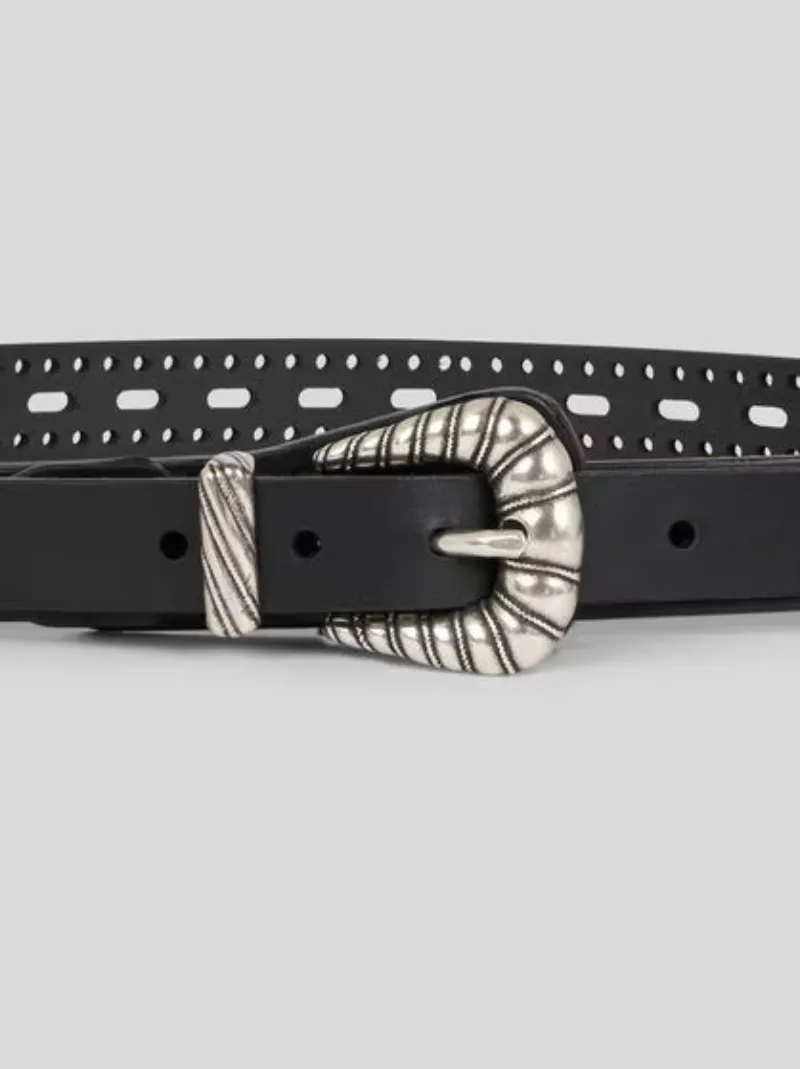 Leather Belt With Openwork