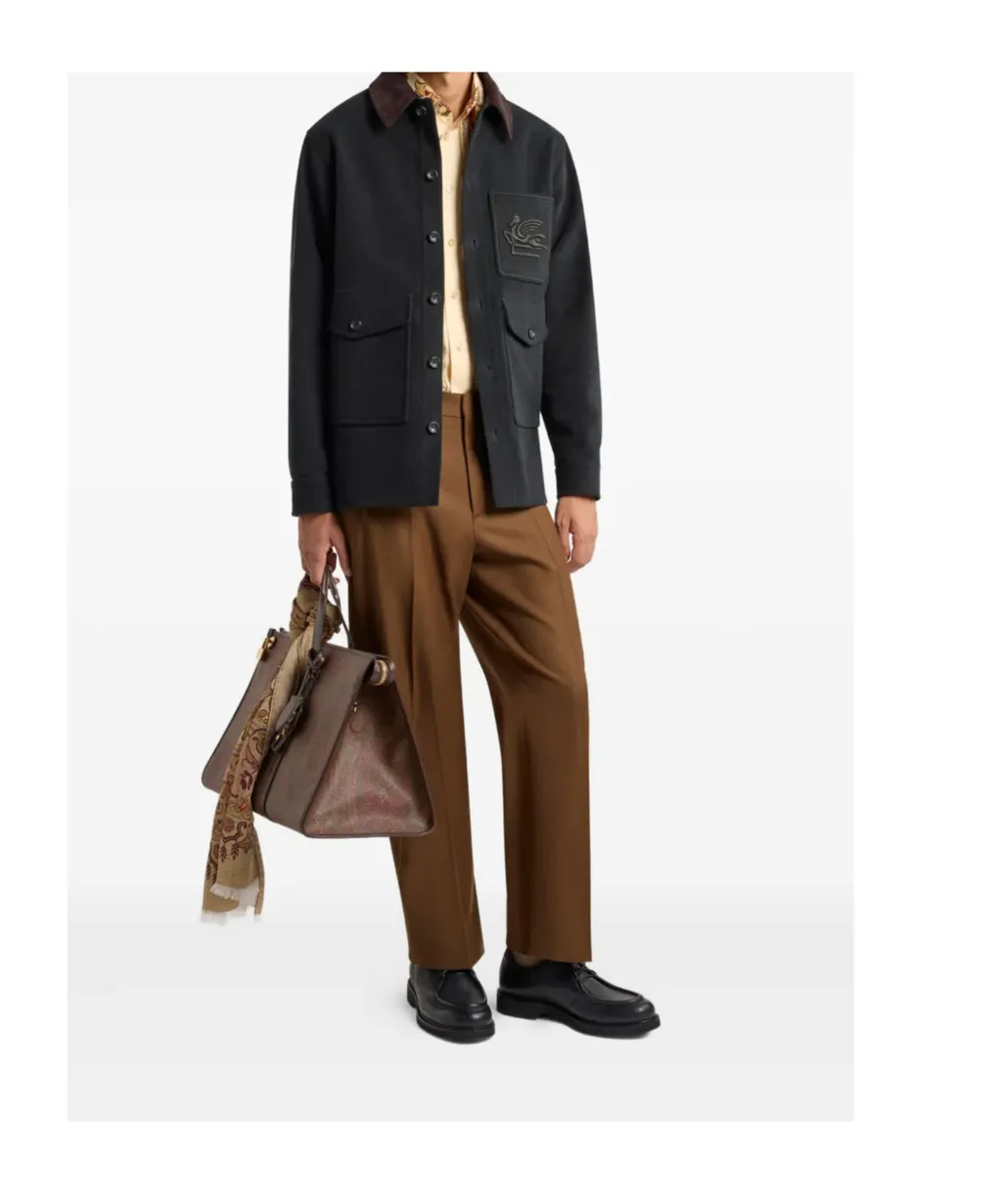Pegaso Embroidered Flap Pocket Jacket