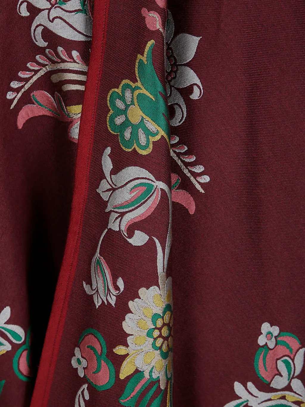 Floral Jacquard Motif Cape