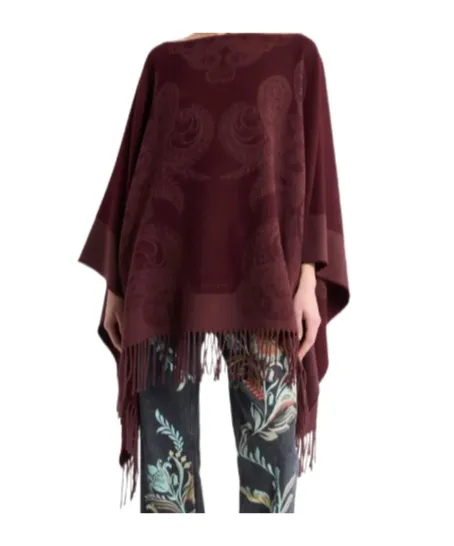 Jacquard Paisley Poncho