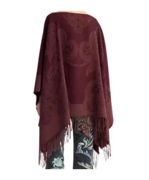 Jacquard Paisley Poncho