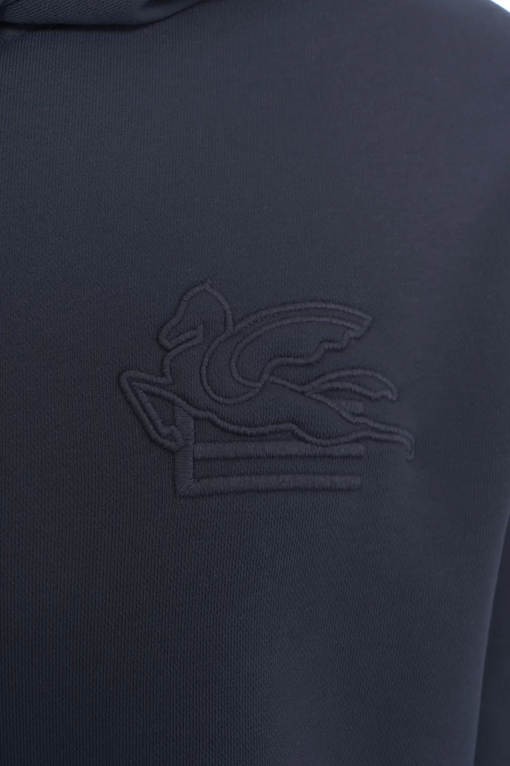 Pegaso Embroidered Drawstring Hoodie