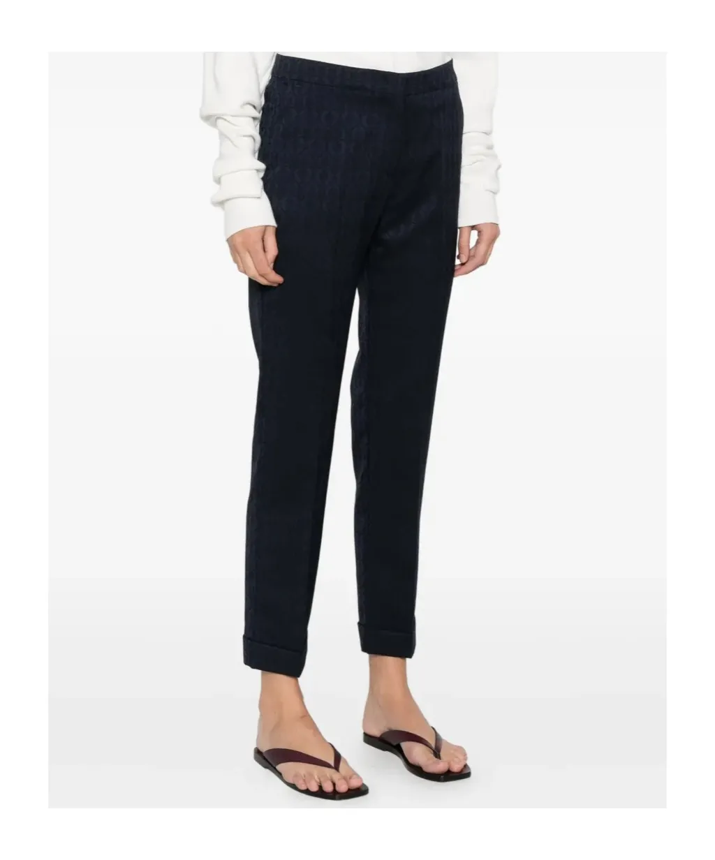 Patterned Cuffed Trousers
