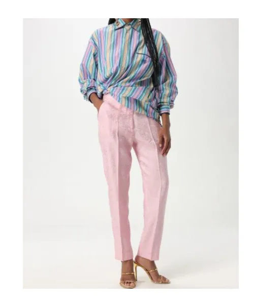Paisley-Jacquard Tailored Trousers