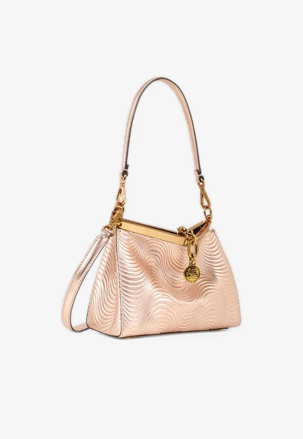 Small Metallic Leather Vela Bag