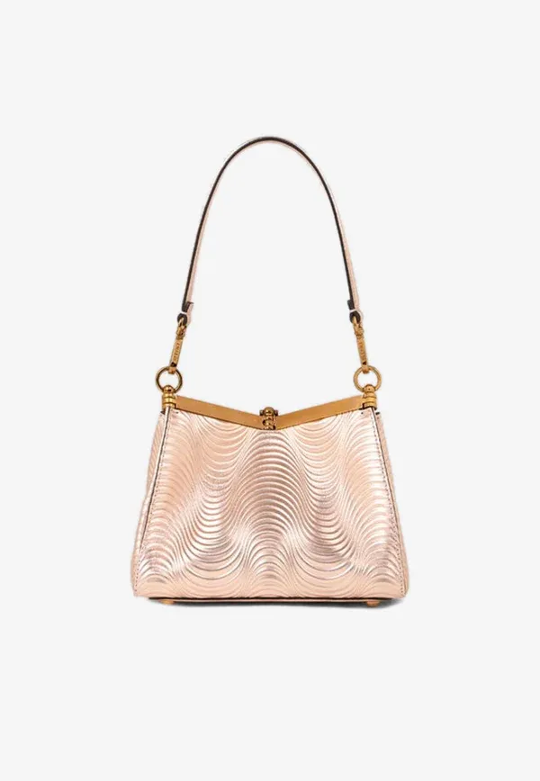 Small Metallic Leather Vela Bag