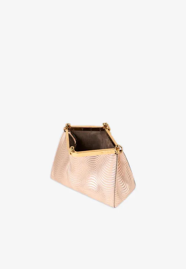 Small Metallic Leather Vela Bag