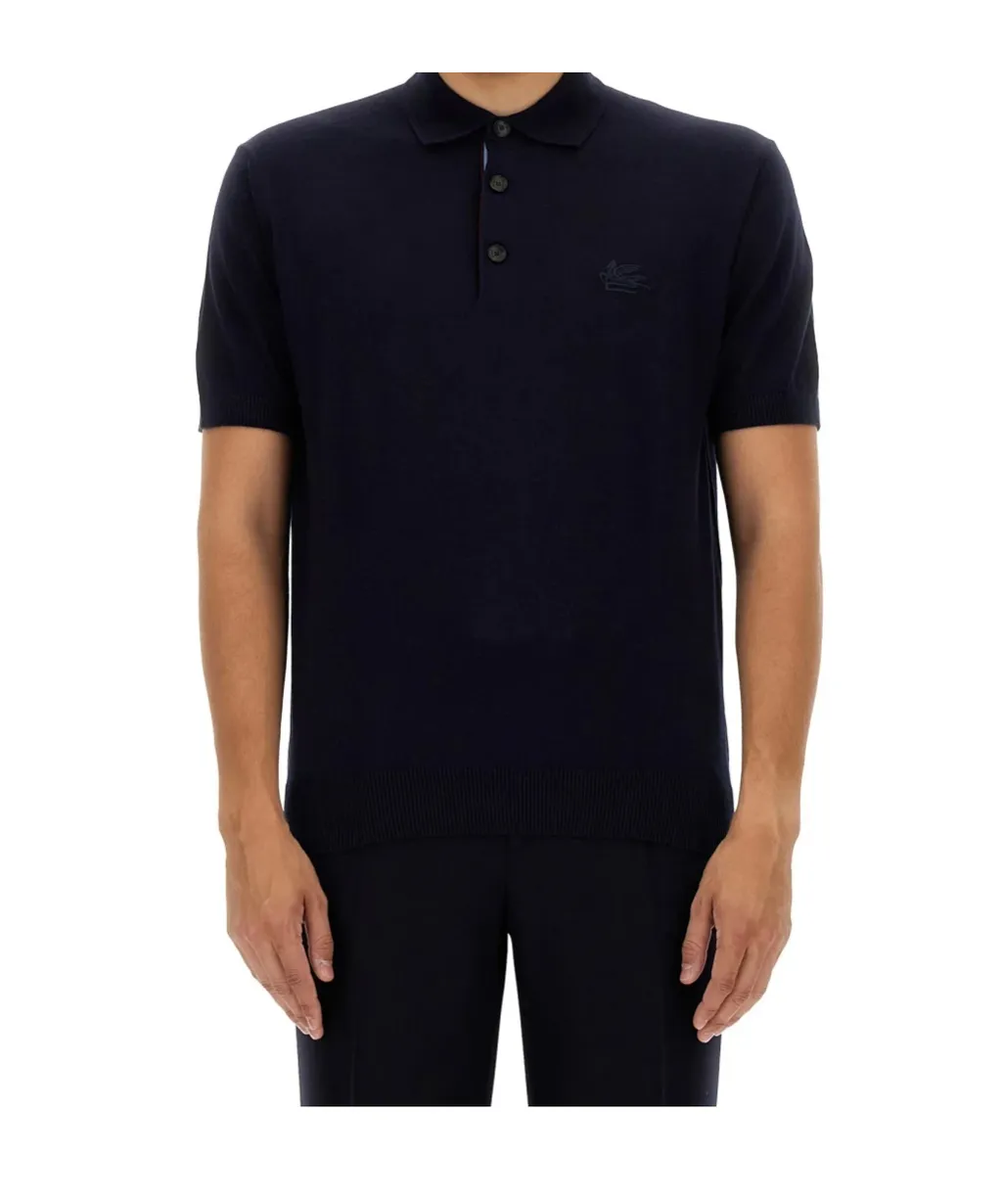 Pegasus Embroidered Short-Sleeved Polo Shirt
