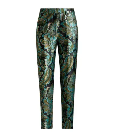 Floral-Bee Jacquard Trousers