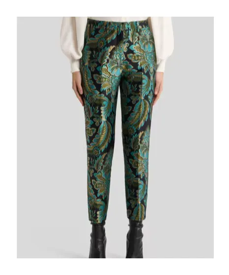 Floral-Bee Jacquard Trousers