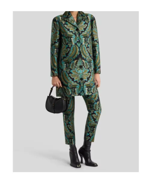 Floral-Bee Jacquard Trousers