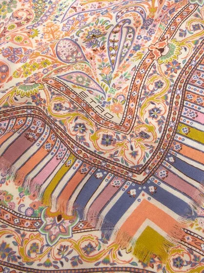 Printed Silk And Wool Shawl