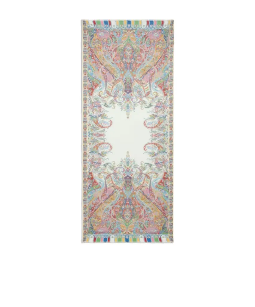 Silk Scarf With Multicolored Print