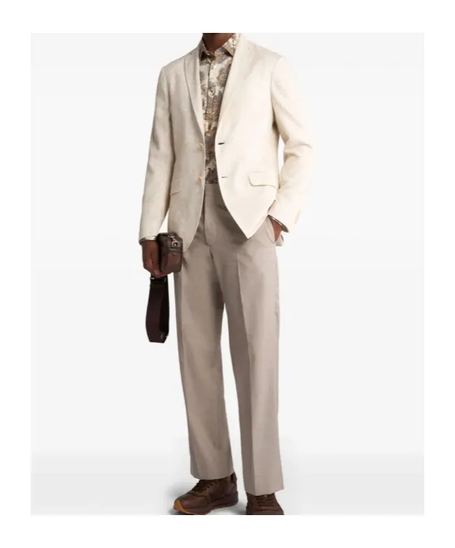 Slub Wool-Blend Trousers