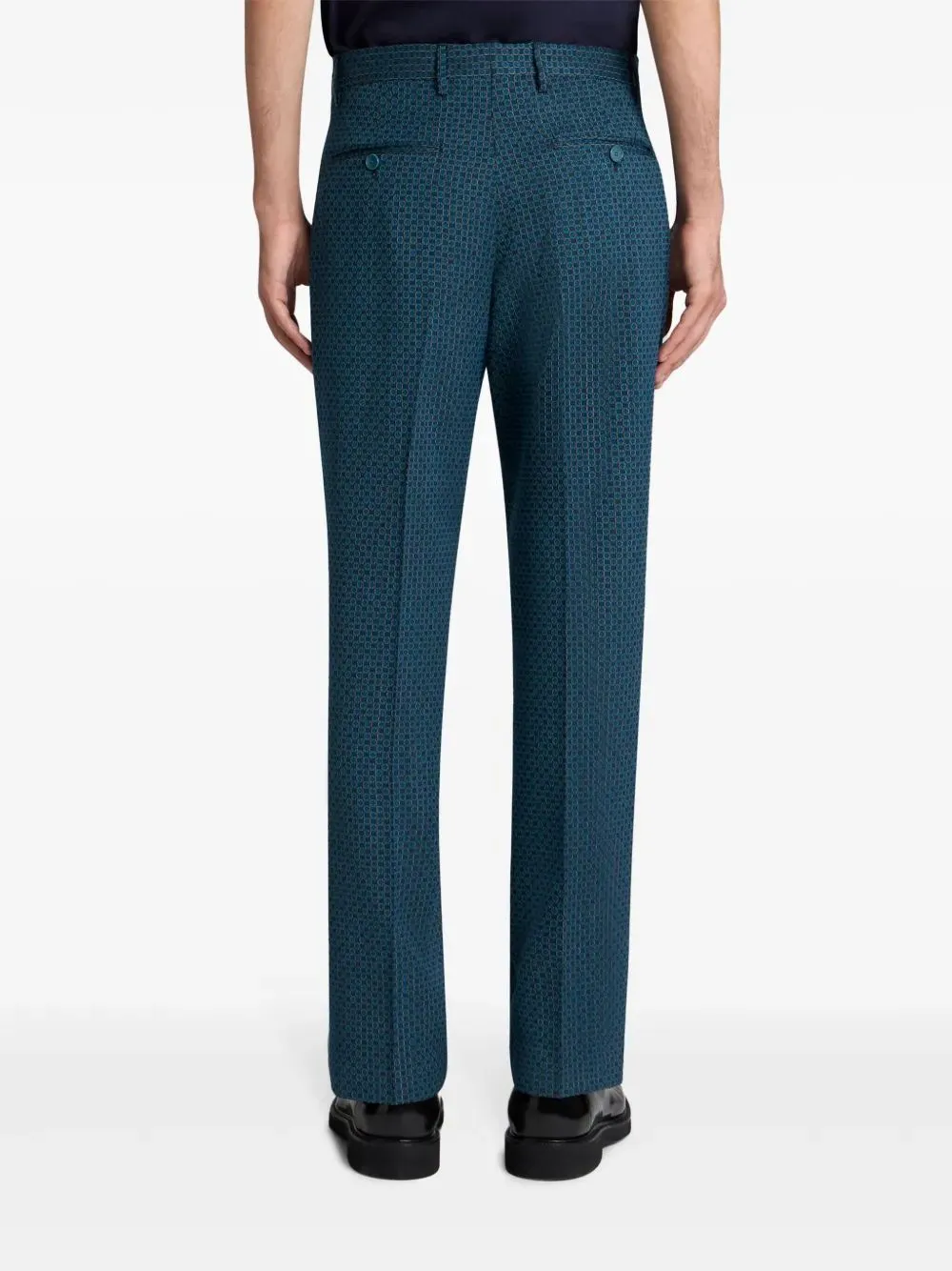 Wool Trousers With Micro Motif