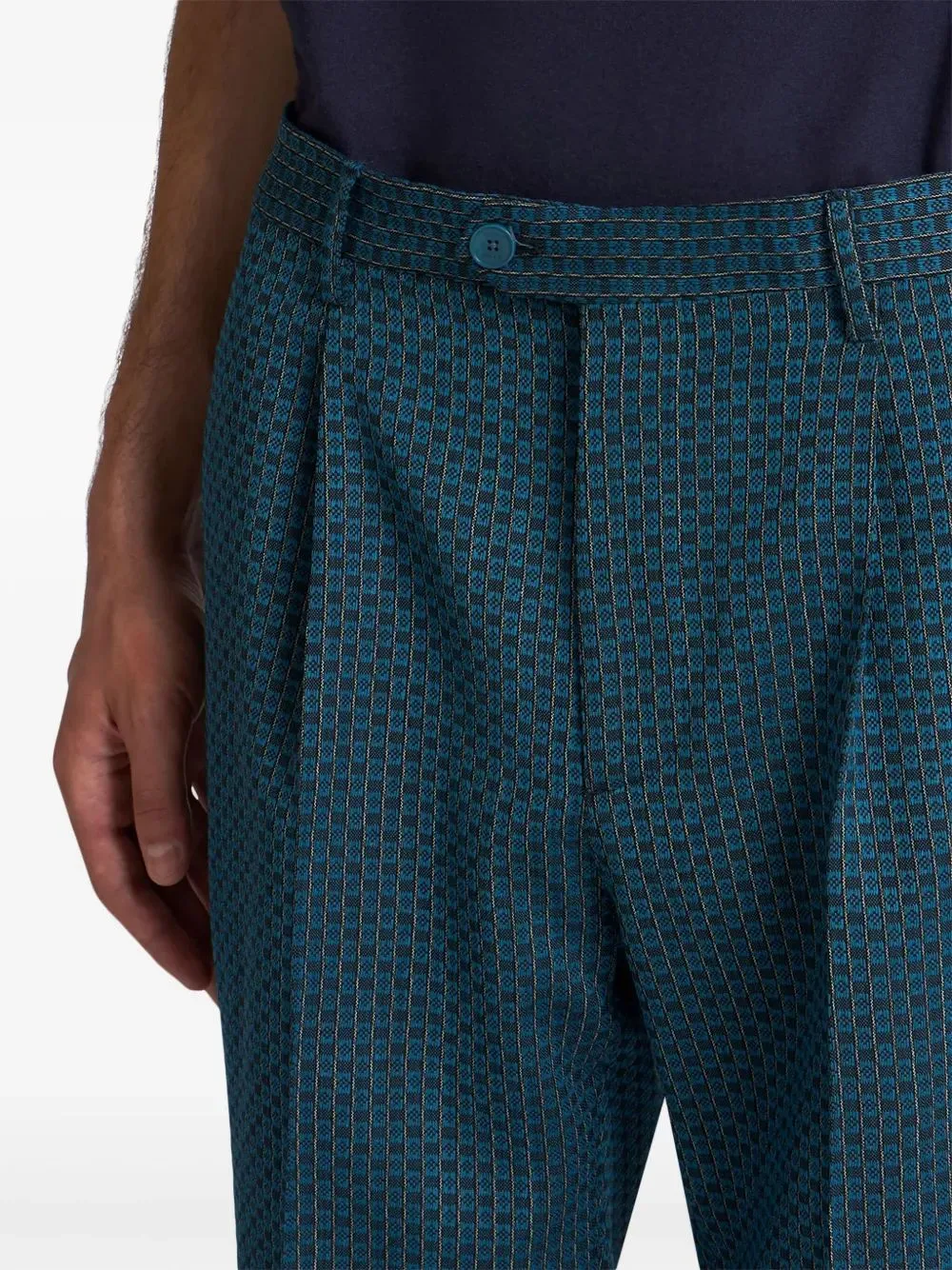 Wool Trousers With Micro Motif