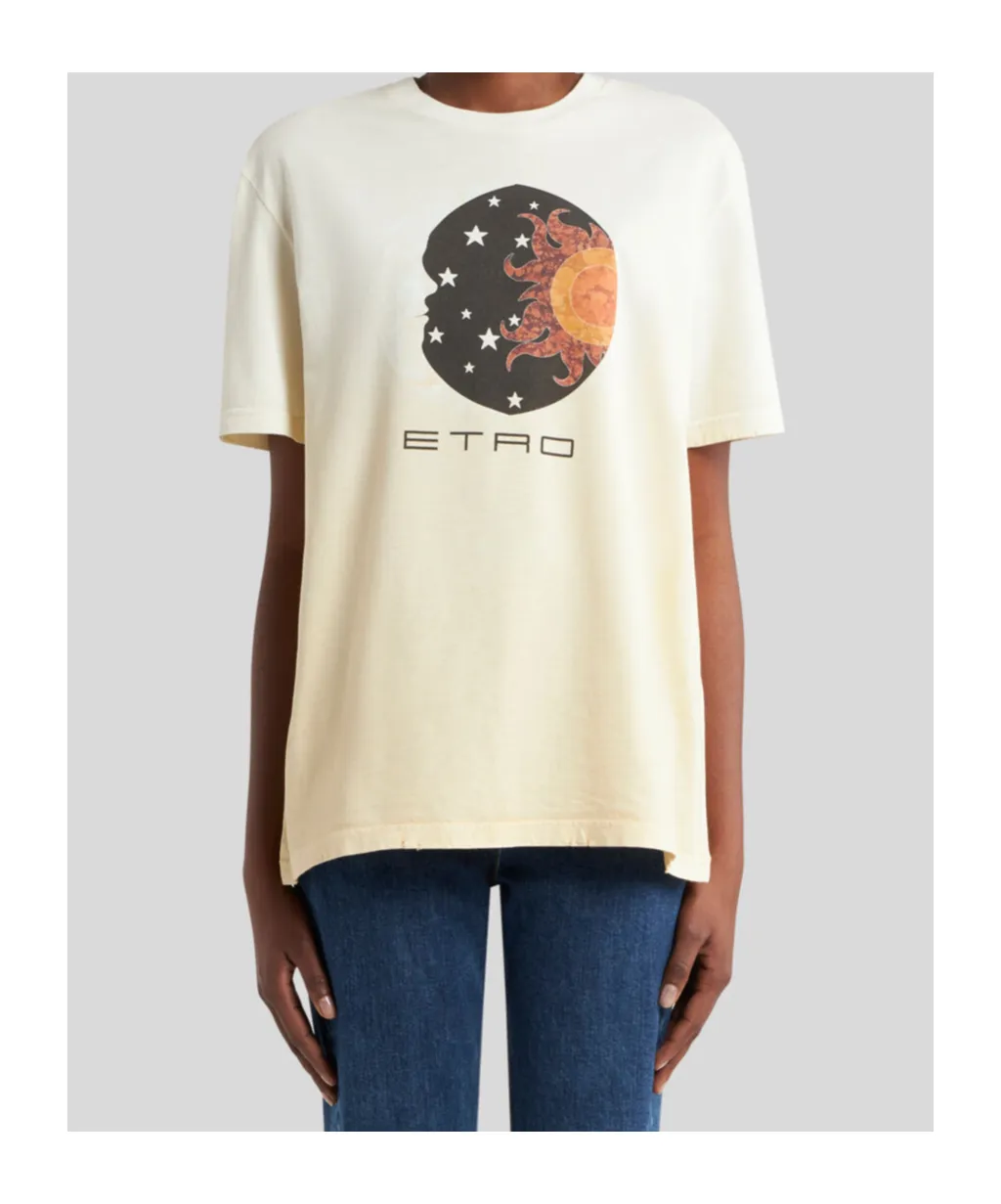 Sun Moon Print T-Shirt