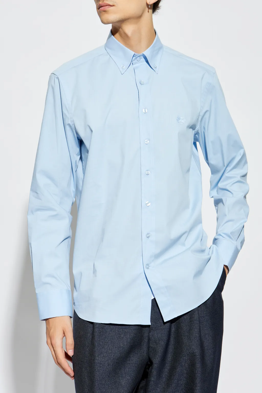 Pegaso-Motif Buttoned Shirt