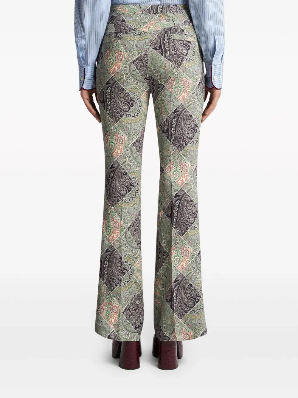 Flared Printed Cady Trousers