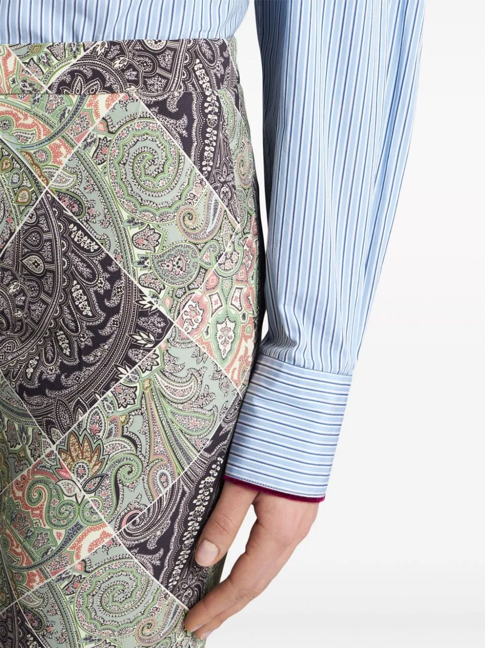 Flared Printed Cady Trousers