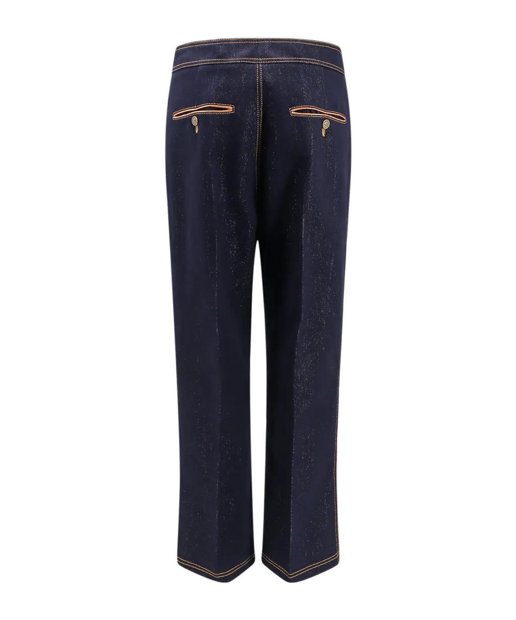 Straight-Leg Stitched Jeans