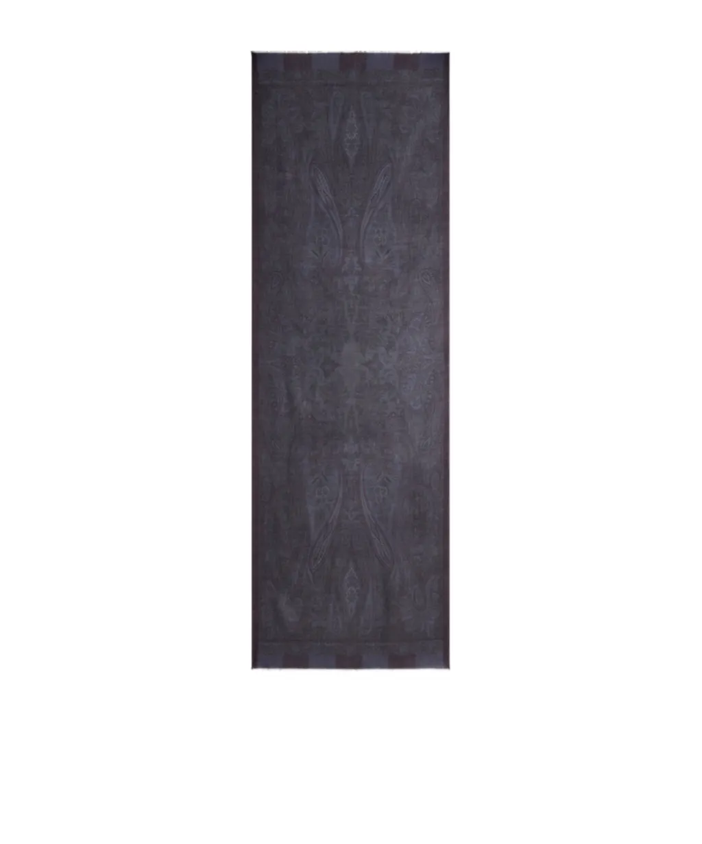 Paisley Jacquard Frayed Edge Scarf