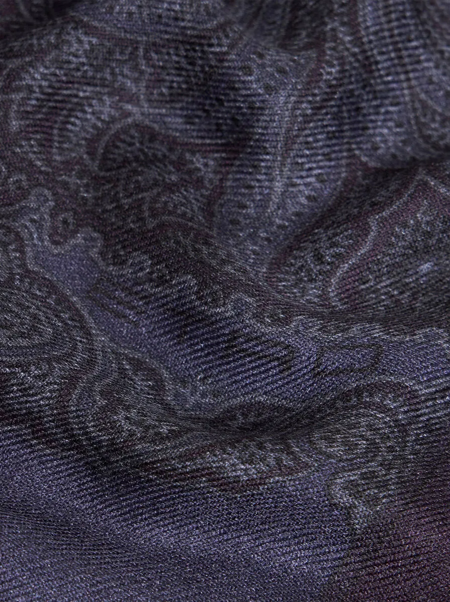 Paisley Jacquard Frayed Edge Scarf