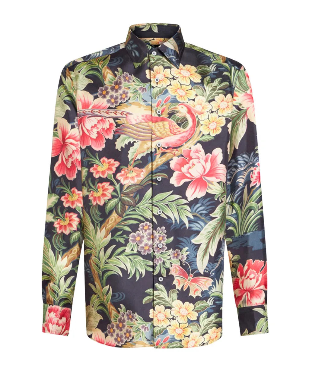 Abstract Printed Straight Hem Shirt