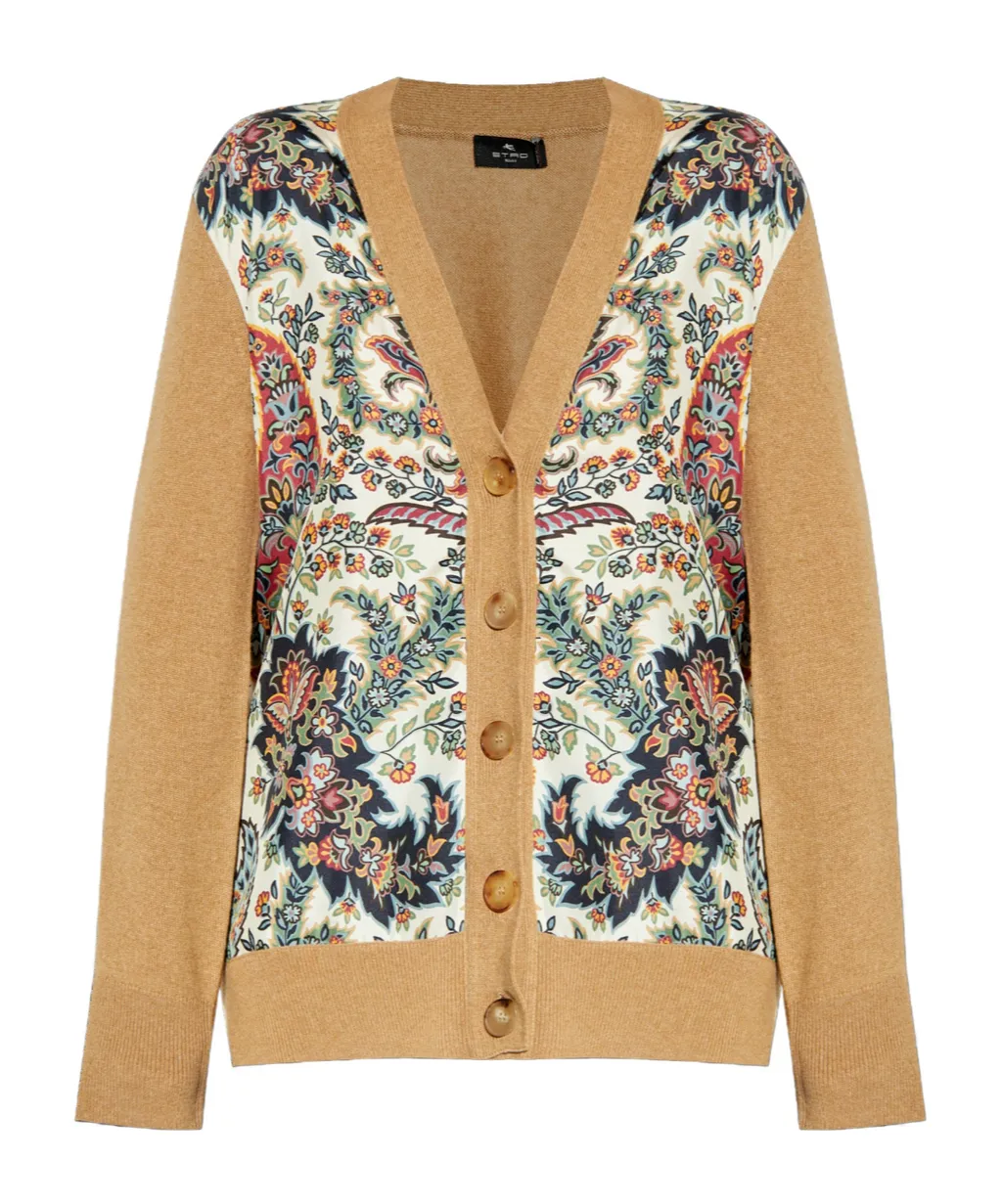 Floral Printed Knit Cardigan