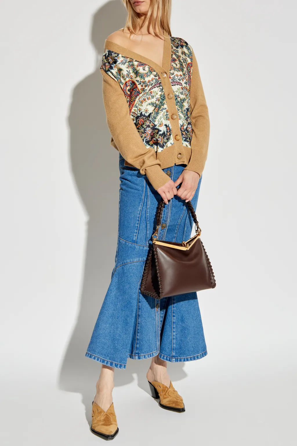 Floral Printed Knit Cardigan