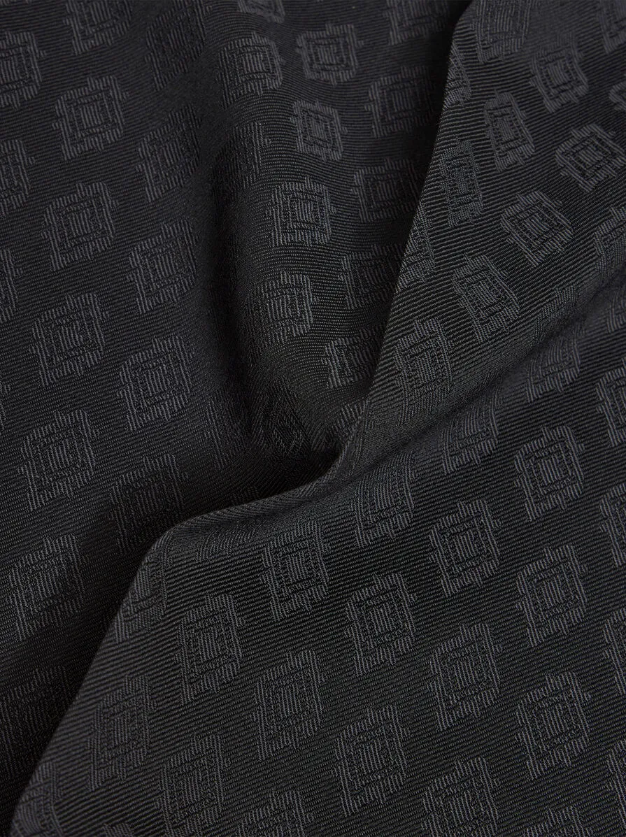 Pattern-Jacquard Wide-Leg Trousers