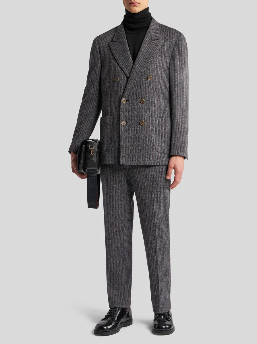 Long-Sleeved Double-Breasted Blazer