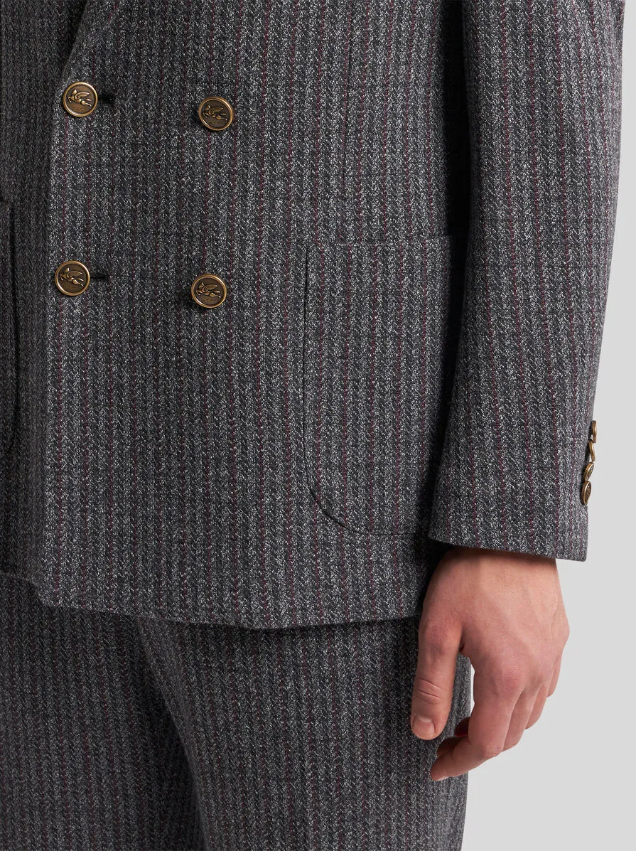 Long-Sleeved Double-Breasted Blazer