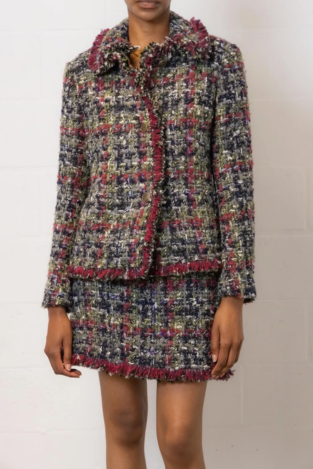 Dyed Tweed Skirt