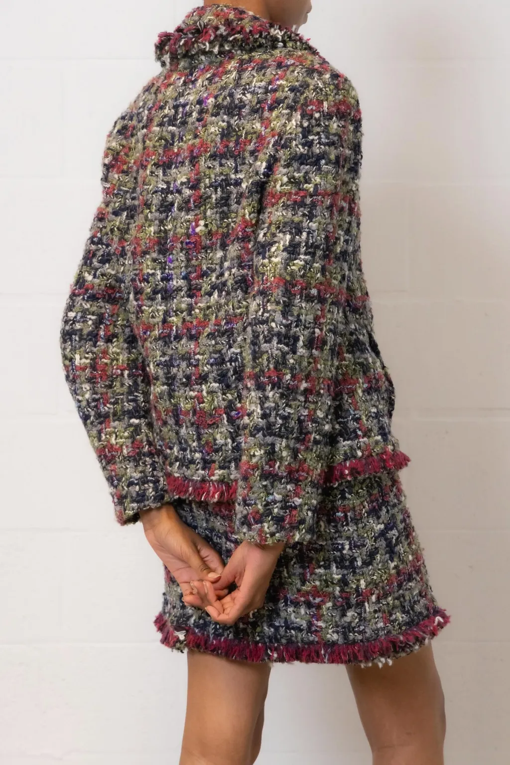 Dyed Tweed Skirt