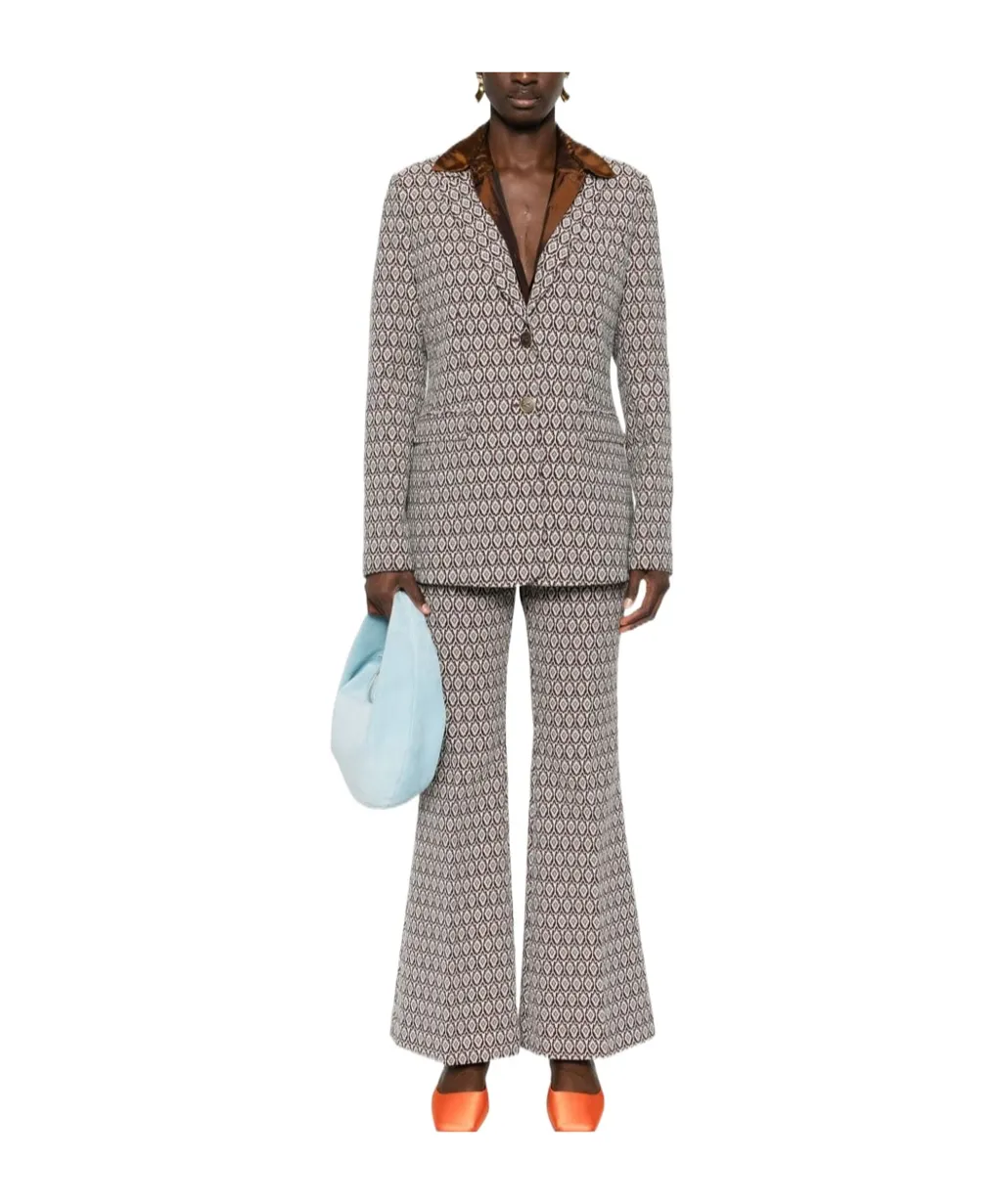 Jacquard Flared Trousers