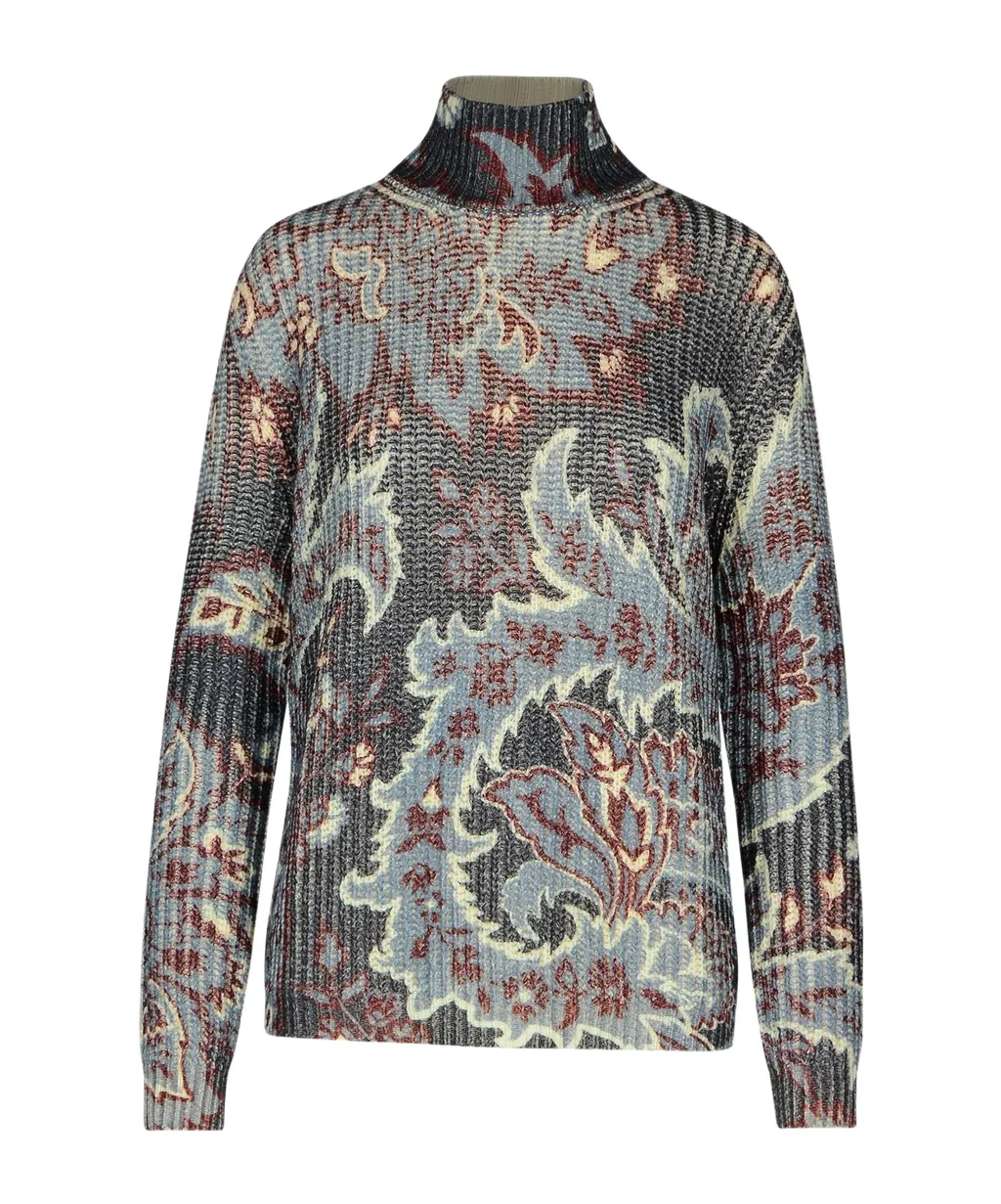 Motif Printed High Neck Jumper