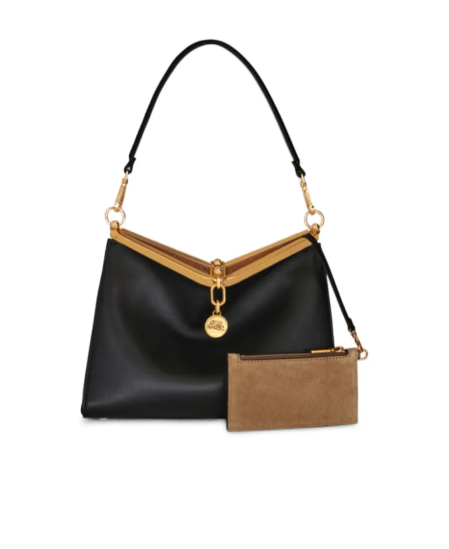 Log Charm Medium Vela Shoulder Bag