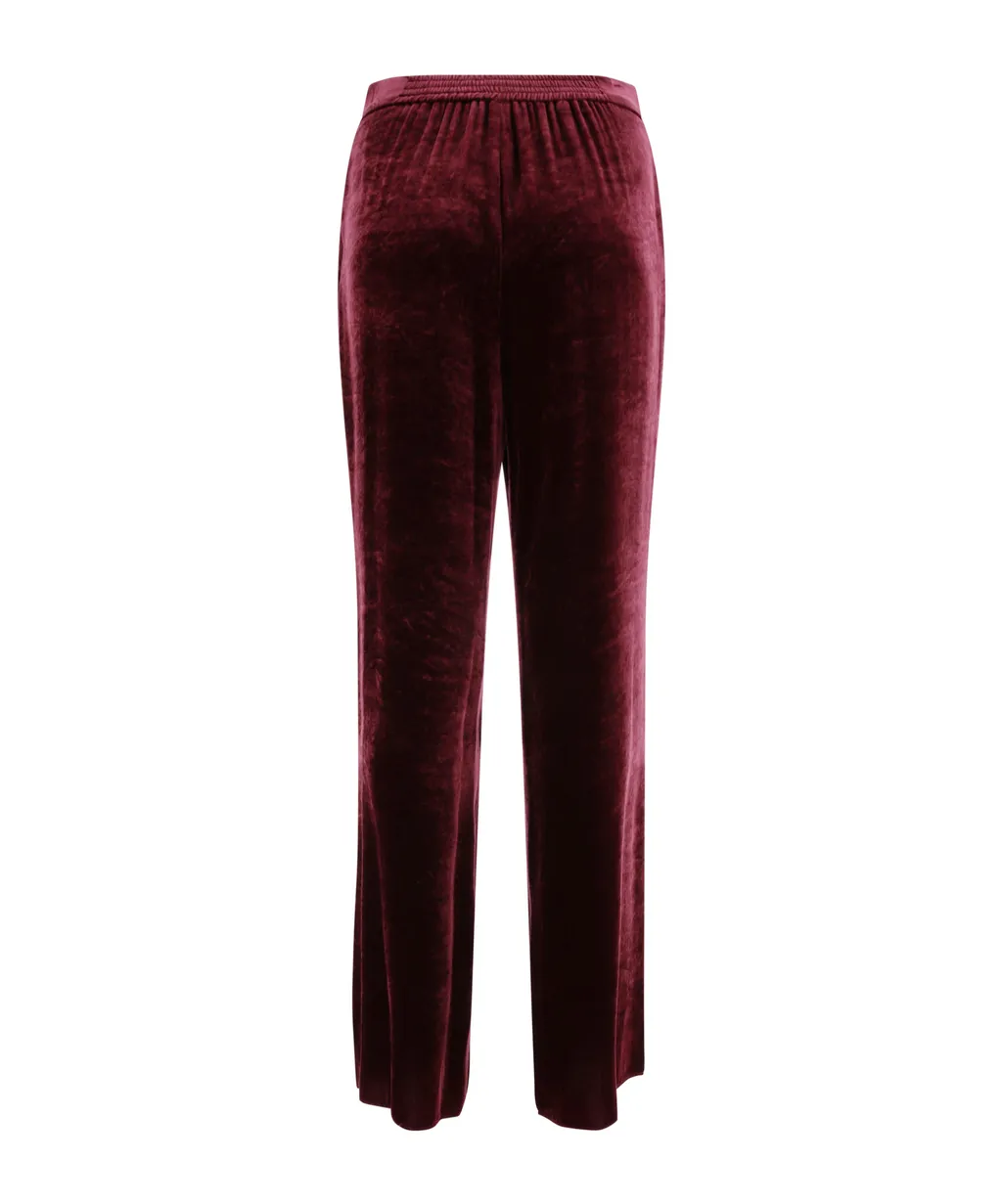 Wide-Leg Velvet Palazzo Trousers