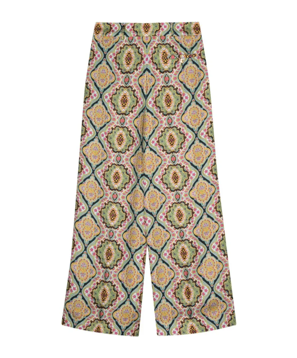 Allover Print Wide-Leg Pants