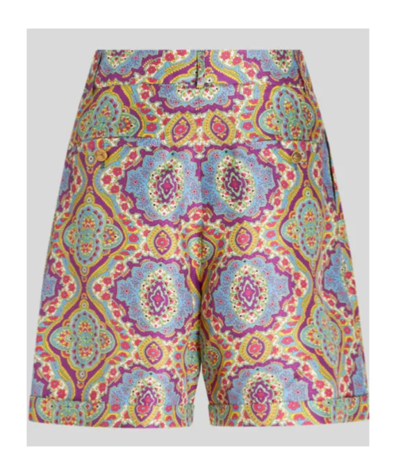 Paisley-Printed Wide-Leg Shorts