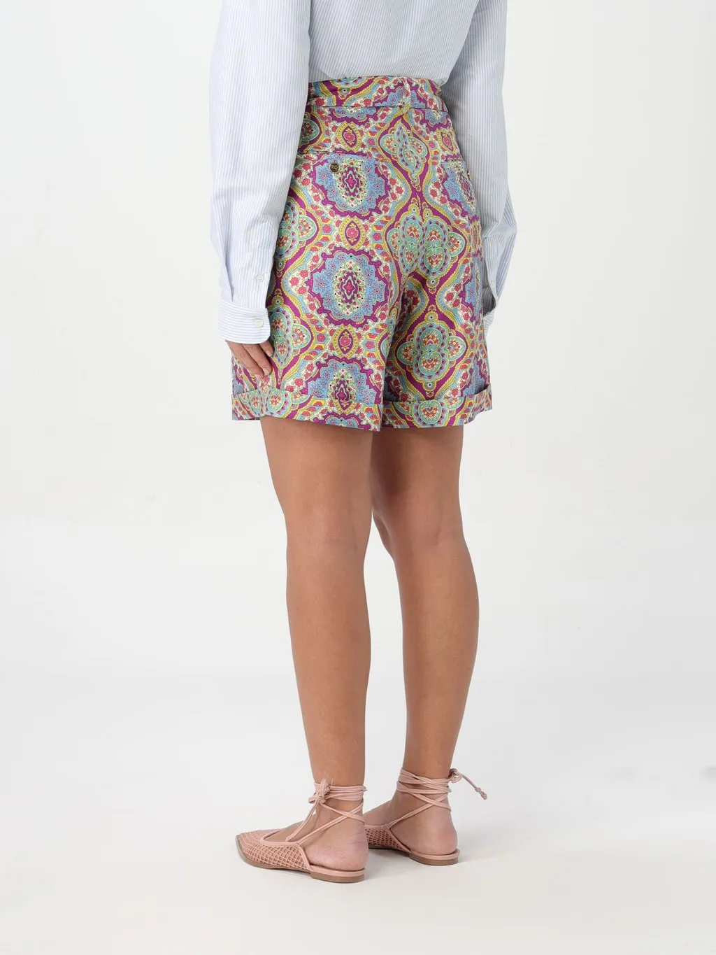Paisley-Printed Wide-Leg Shorts